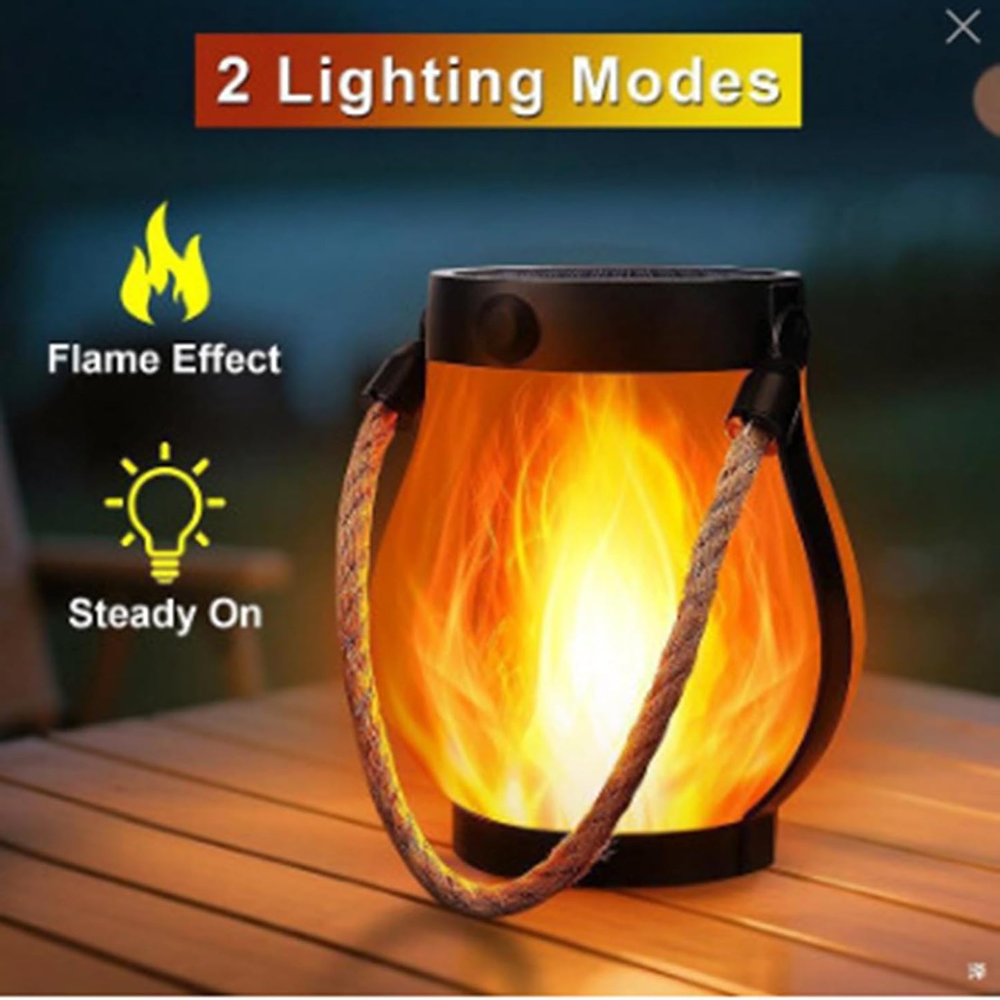 Kaliqo Solar Lantern Outdoor Lights Waterproof,Flickering Flame SolarLantern Waterproof Light,Kaligo Hemp Rope Hanging Flame Lanterns for Garden Yard Decorations (5)