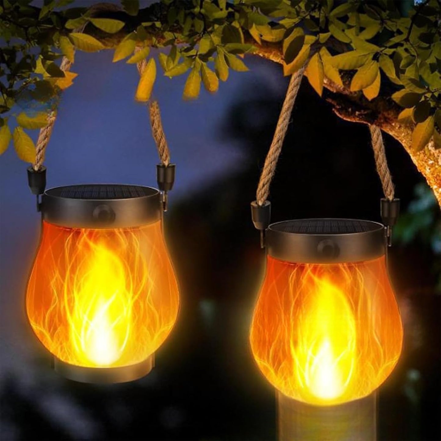 Kaliqo Solar Lantern Outdoor Lights, Kaligo/Kaliko/Kalico Solar Lantern, 2025 New 6 Pack Waterproof Flickering Flame Outdoor Solars Lanterns for Garden or Yard Decorations,Looks Like Real Fire (6Pcs)