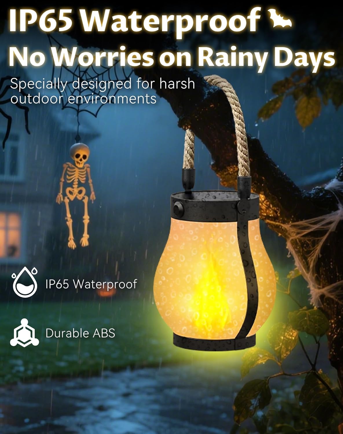 Kaliqo – Kaliqo Solar Lantern Outdoor Lights Waterproof, Dancing Flame Solar Lantern Outdoor Lights, Kaligo Hemp Rope Hanging Flame Lanterns for Garden Yard Decorations (6Pcs)