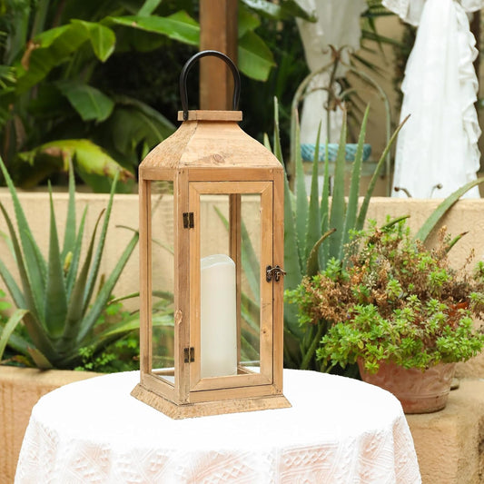 2 Pack Lanterns Decorative - IP65 Waterproof Lanterns Decorative with Flameless Pillar Candles, Decorative Lanterns for Home Decor, Indoor Outdoor, Front Porch, Garden, Farmhouse Weddings Style
